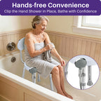 Kekoy Swivel Shower Chair, 360° Rotating Shower Seat with Backrest for Elderly and Disabled, Height Adjustable Tub Bench for Inside Shower Stool & Bath Tub Seat for Narrow Space