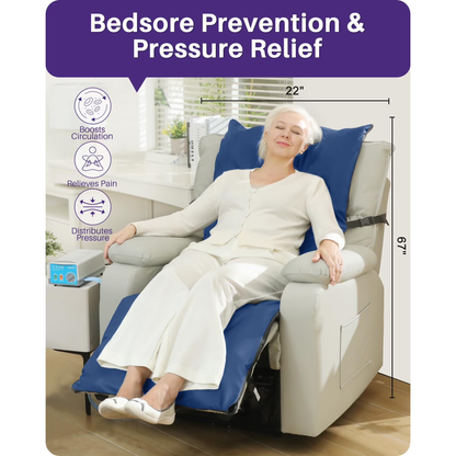 Kekoy Alternating Air Pressure Pad for Recliner Chair, Upgraded Anti-Slip Base, Pressure Relief Cushion & Bedsore Prevention for Elderly, Quiet Pump, Waterproof Cover for Home Hospital