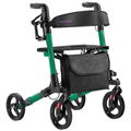 KEKOY Walkers for Seniors Foldable Mobility Rollator with Seat 350 lb, Adjustable Handles and Backrest Height, Adult Aluminum Rolling Walker, 8" Big Wheels, Green