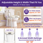 Kekoy Toilet Seat Riser for Seniors, Raised Toilet Seat with Handles, Fsa Hsa Eligible 400lb Elevated Toilet Risers, Tool-Free Assembly with Adjustable Height & Width