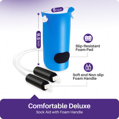 KEKOY Sock Assist Device for Elderly, Sock Aid Device Easy on and off Sock Helper - Dressing Aid for Seniors, Blue