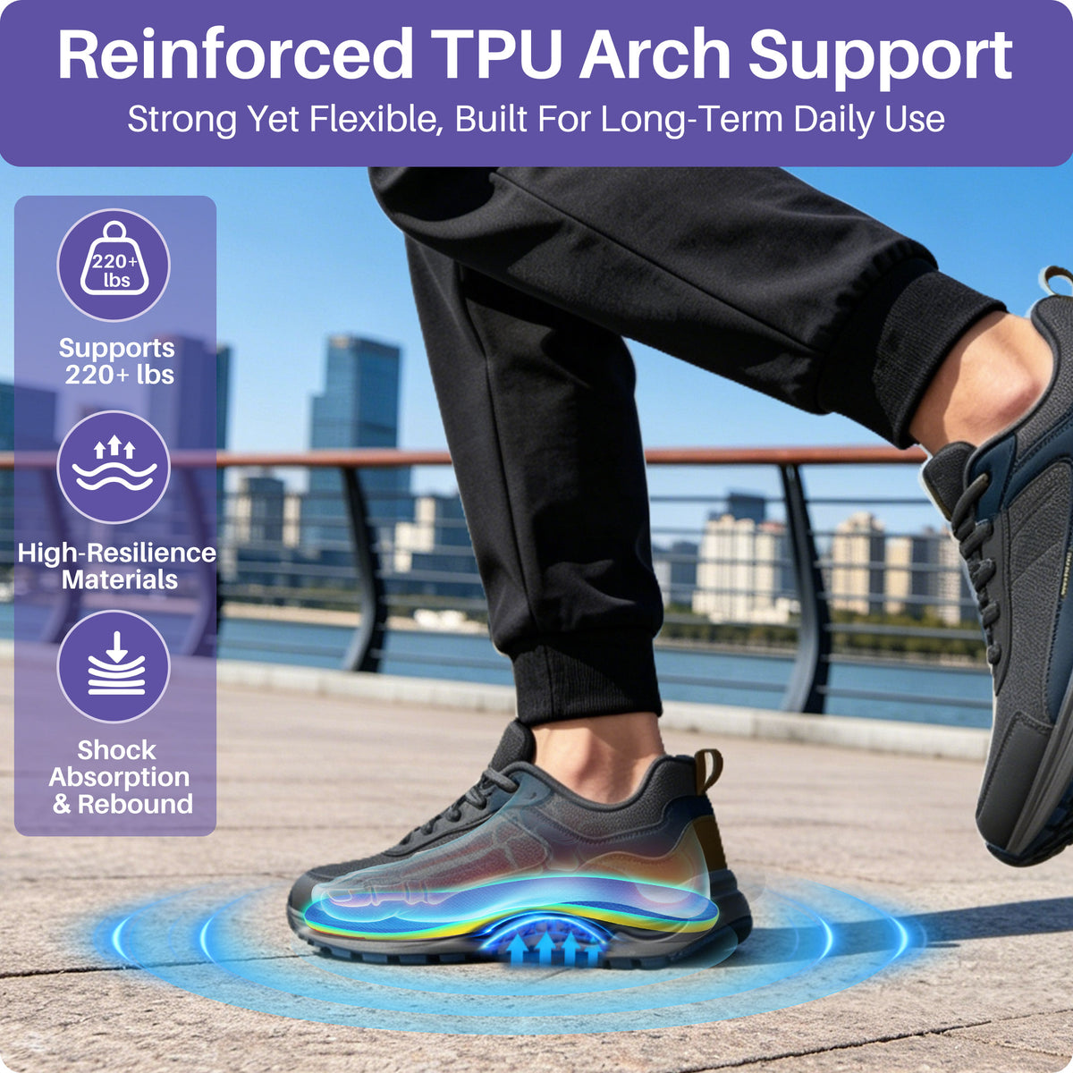 KEKOY Plantar Fasciitis Pain Relief Arch Support Inserts for Women & Men, Comfortable Support, Suitable for Moderate-Severe Flat Feet & Neutral Arch