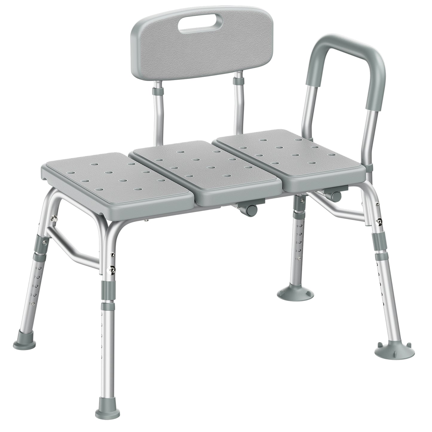 KEKOY Shower Transfer Bench for Bathtub 400LBs, FSA/HSA Eligible Tub Bath Shower Chair Seat, Height Adjustable Shower Stool for Elderly, Disabled, Grey