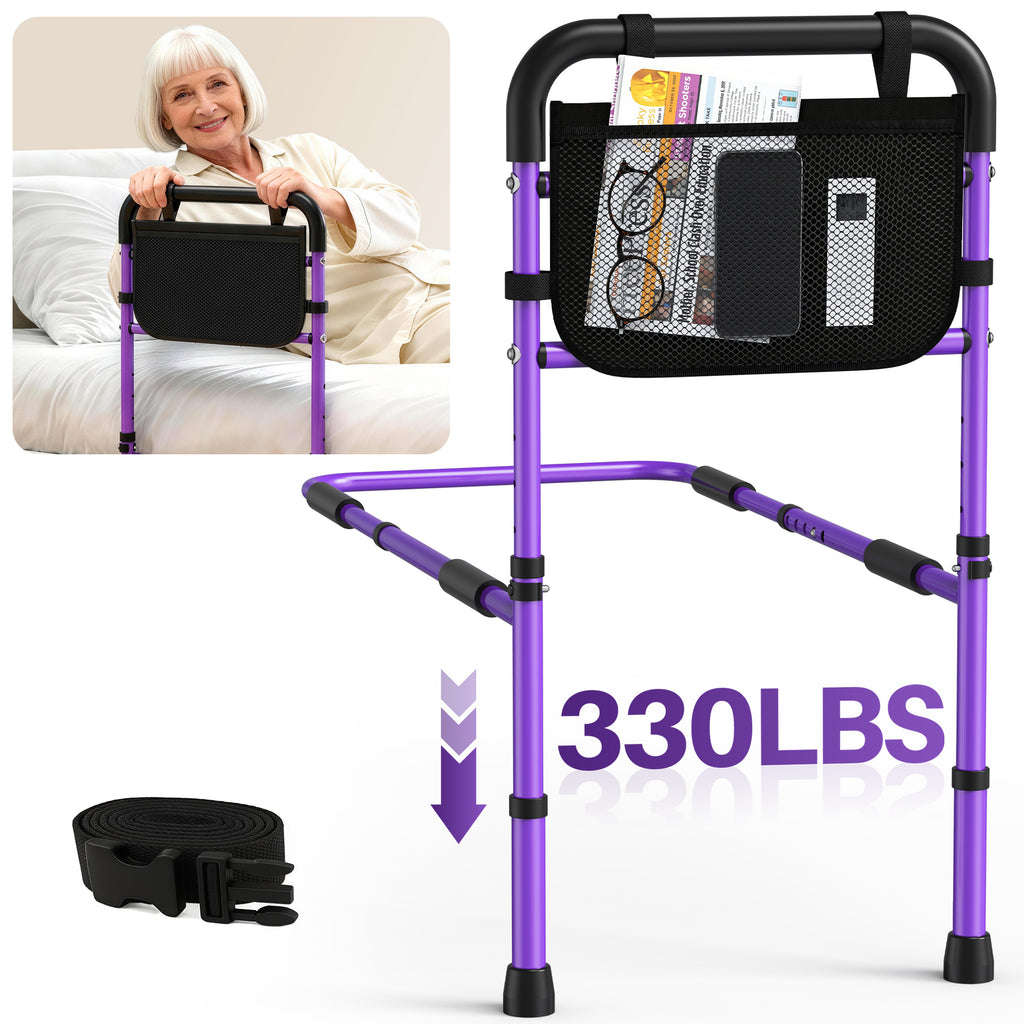 KEKOY Bed Rails for Seniors, Adjustable Bed Assist Rail for Elderly Adults with Storage Bag and Fixing Strap, Bed Support Bar Mobility Assistant