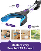 44 Inch Grabber Reacher Tool for Seniors 2 Pack, Foldable Reacher Grabbers Pickup Stick with Anti-Slip 360° Rotating Jaw, 4" Wide Extended Claw with Magnet for Disabled, After Surgery Recovery