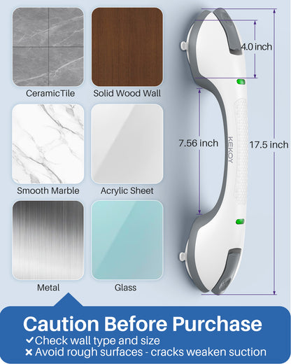 KEKOY 2 Pack Grab Bars for Shower, Heavy Duty Shower Handle Removable Bath Handrails for Elderly, Bathroom Safety Bars for Seniors, No Drilling, Waterproof