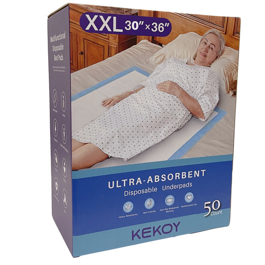 KEKOY Bed Pads for Incontinence Disposable-50 Count 30" x 36"