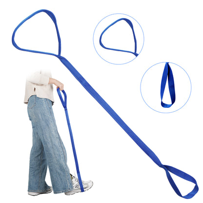 KEKOY 40.5" Long Leg Lifter Strap, Rigid Foot Loop, Mobility Aid for Hip & Knee Replacement, Wheelchair, Handicap, Disability, Blue