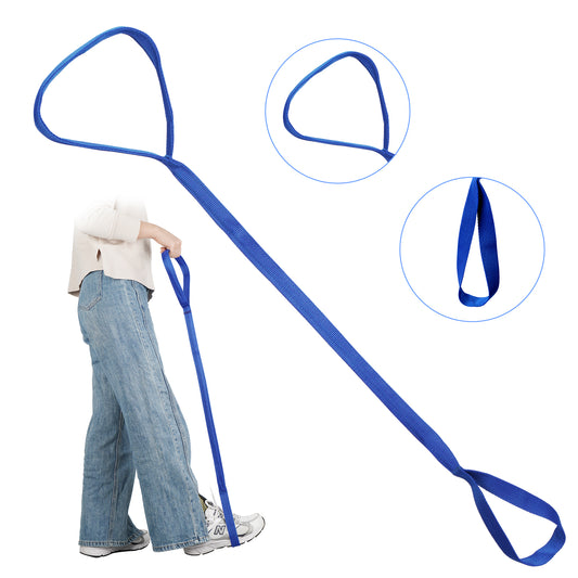 KEKOY 40.5" Long Leg Lifter Strap, Rigid Foot Loop, Mobility Aid for Hip & Knee Replacement, Wheelchair, Handicap, Disability, Blue