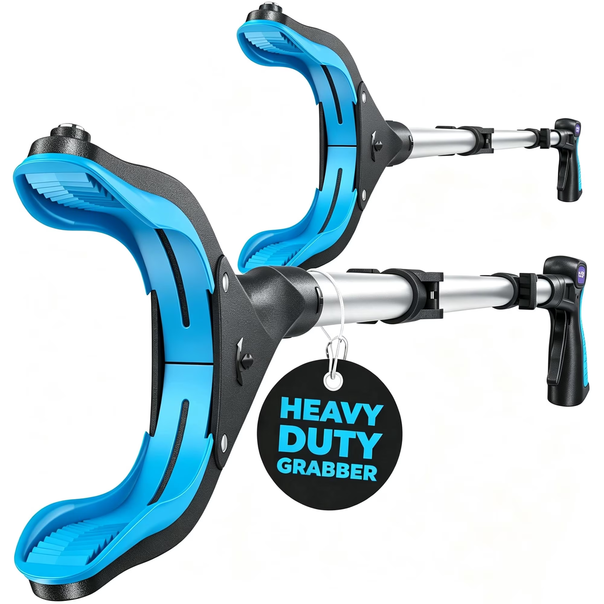 KEKOY Pro 36-inch 2 Pack Reacher Grabber Pickup Tool Heavy Duty, Foldable Grabbers for Seniors Pick Up Trash Stick with Anti-Slip 360° Rotating Jaw, 4" Wide Extended Weed Gripper Claw with Magnet