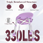 Kekoy Swivel Shower Chair, 360° Rotating Shower Seat with Backrest for Elderly and Disabled, Height Adjustable Tub Bench for Inside Shower Stool & Bath Tub Seat for Adults, Purple