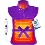 KEKOY Large Heating Pad for Back Pain Relief, Large 24"x33" Fast-Heating Pad for Neck and Shoulders with Auto Shut-Off, Soft & Machine Washable, Purple