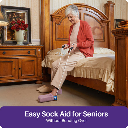 KEKOY Sock Assist Device for Elderly, Sock Aid Device Easy on and off Sock Helper - Dressing Aid for Seniors, Blue