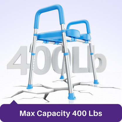 Toilet Seat Riser for Seniors, Raised Toilet Seat with Handles, Adjustable Height & Width, Handicap Elevated Toilet Seat, Fit Any Toilet