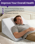 KEKOY Bed Wedge Pillow, Adjustable Height to 9-12 inches, Memory Foam Sleep Wedges for Acid Reflux, Dual-Zipper Removable Washable Cover, White