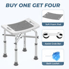 KEKOY Shower Chair for Elderly, 500lb Adjustable Height Bath Seat with Tool-Free Assembly, Anti-Slip FSA/HSA Eligible Shower Stool for Smaller Bathtub & Bathroom, Ideal for Seniors and Disabled Adult Gray