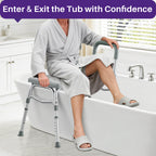 KEKOY Shower Transfer Bench for Bathtub 400LBs, FSA/HSA Eligible Tub Bath Shower Chair Seat, Height Adjustable Shower Stool for Elderly, Disabled, Grey
