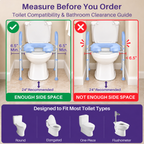 Kekoy Toilet Seat Riser for Seniors, Raised Toilet Seat with Handles, Fsa Hsa Eligible 400lb Elevated Toilet Risers, Tool-Free Assembly with Adjustable Height & Width