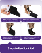 KEKOY 4.6inch Extra Wide Sock Helper with Foam Handles,Sock Aid Device for Seniors, Sock Aid Pull On
