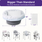 Kekoy Commode Liners with Absorbent Pads 60 Pack, Bedside Commode Liners, Unscented Commode Bags, Disposable Potty Liners Universal Fit for Home & Hospita