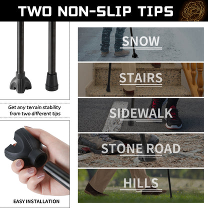 KEKOY Walking Canes for Women Men, Folding Cnes for Walking, 5-Level Adjustable Heights - Self Standing Folding Cane,Portable Collapsible Cane