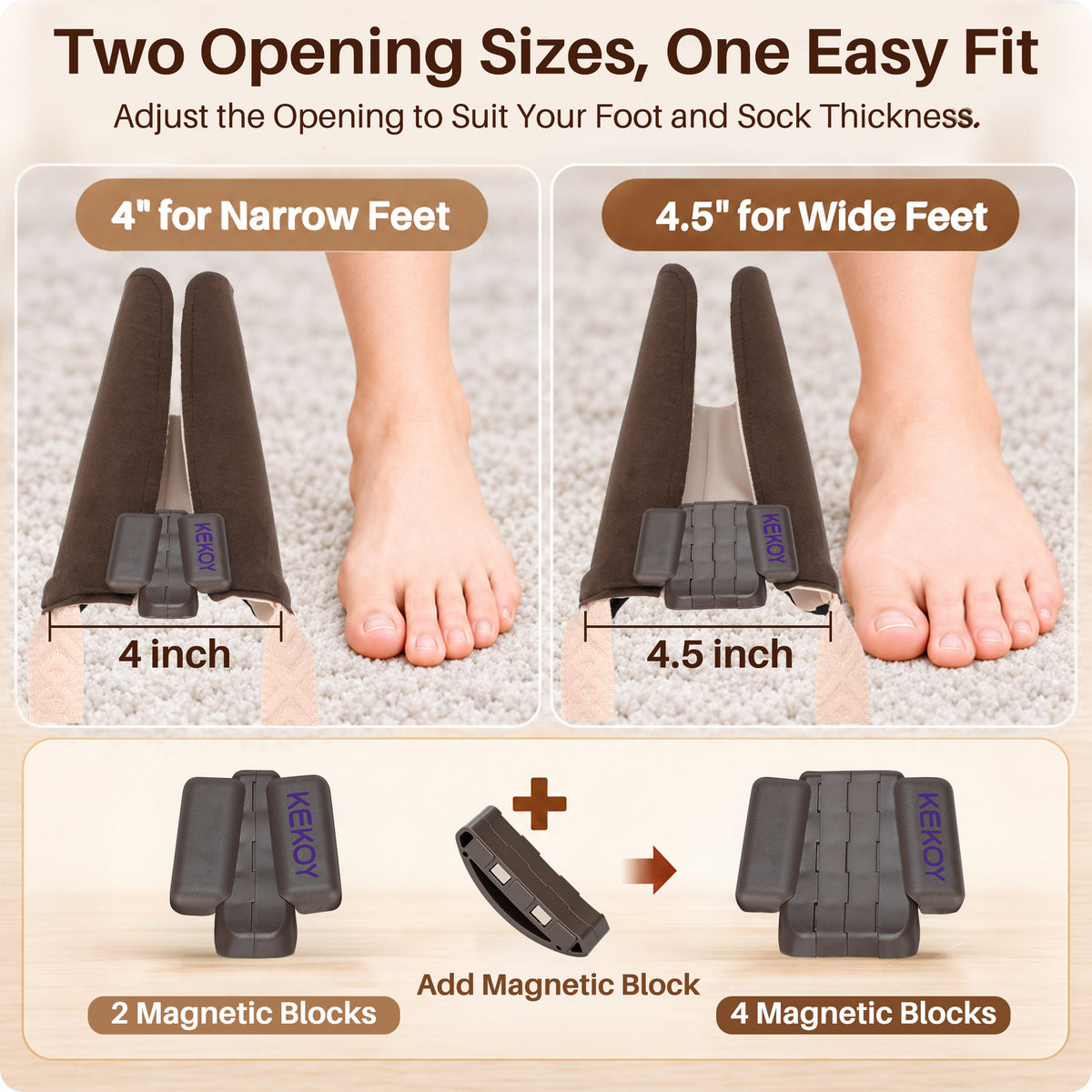 KEKOY Flexible Sock Aid with Adjustable Width 4-4.5", Sock Helper Easy on, Sock Assist Device for Elderly, Pregnant, Diabetics