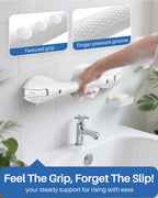 KEKOY Shower Handles for Elderly, Grab Bars for Bathroom, 17.5" Suction Shower Hand Rail, Anti-Slip Safety Bar with Strong Suction