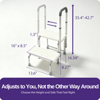 Kekoy 2 Step Stool for Adults and Seniors, 330 lb Metal Frame with Handle, Non-Slip Steps, 10 Height Settings, Motion-Activated LED for High Beds