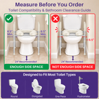 Kekoy Toilet Seat Riser for Seniors, Raised Toilet Seat with Handles, Fsa Hsa Eligible 400lb Elevated Toilet Risers, Tool-Free Assembly with Adjustable Height & Width