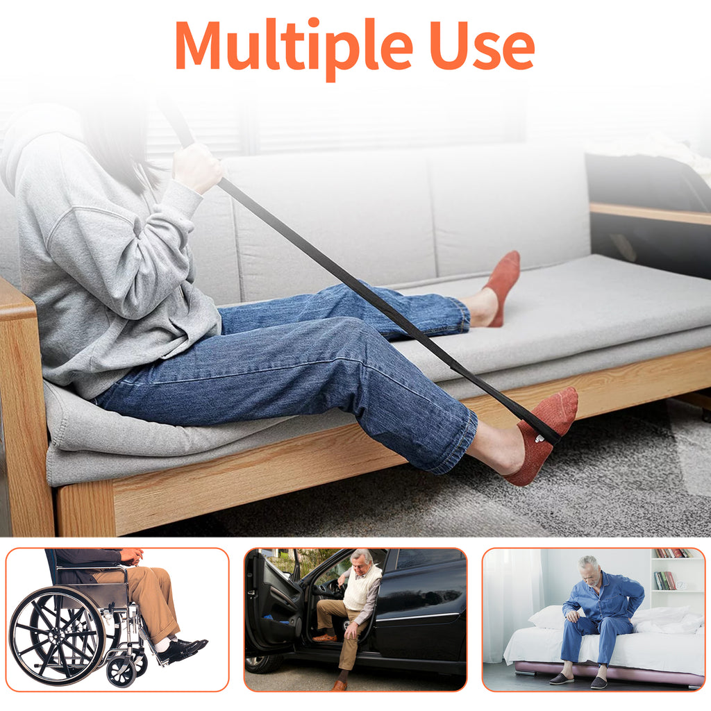 KEKOY Leg Lifter Strap, Rigid Foot Loop, Mobility Aid for Hip & Knee Replacement, Wheelchair, Handicap, Disability, 40.5" Long