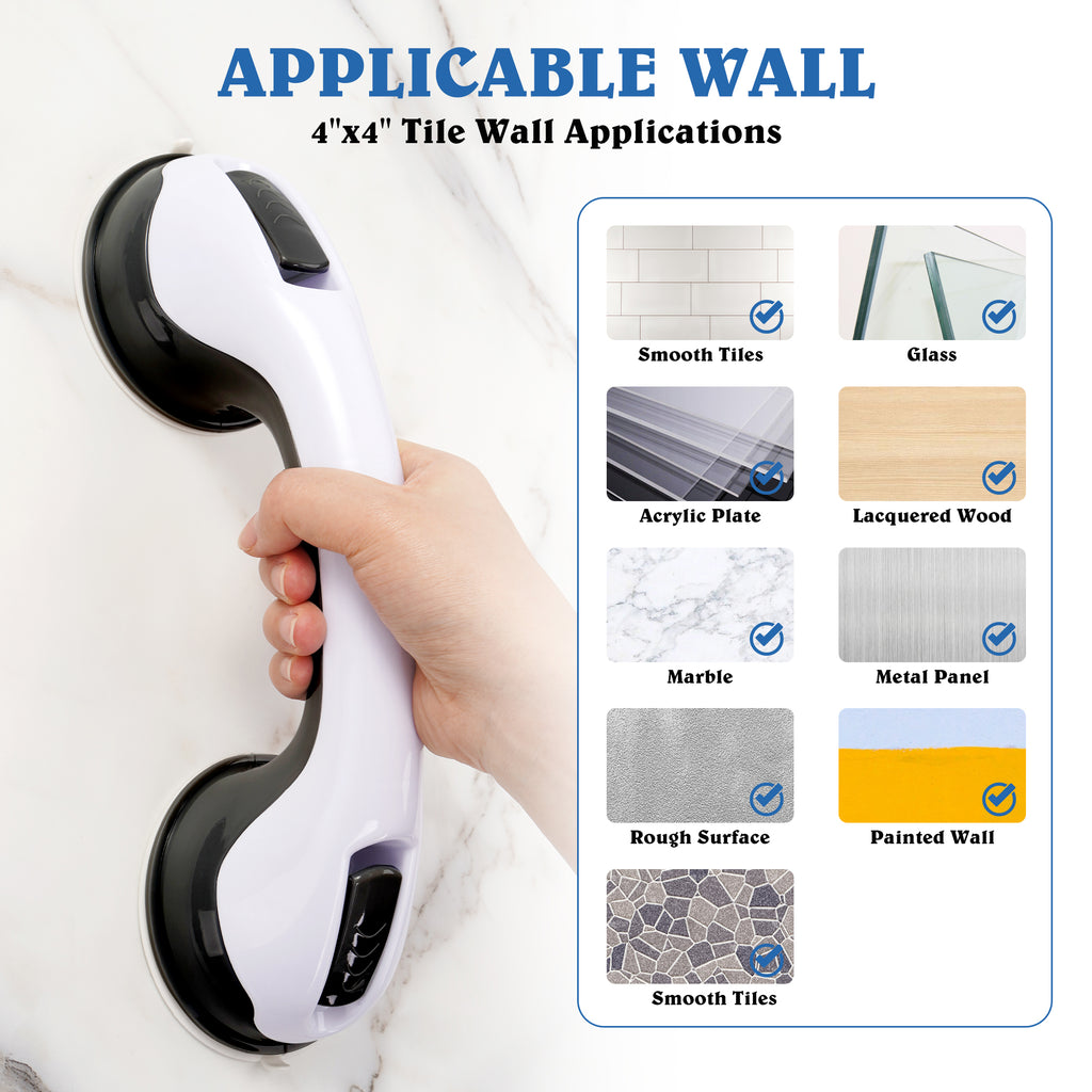 KEKOY Grab Bars for Bathroom, Safety Bars for Shower with Shower Pouf and Hook, Bathroom Grab Bar for Seniors, Elderly, Handicap