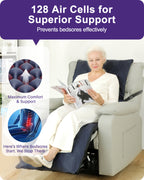 Kekoy Alternating Air Pressure Recliner Cushion - Upgrade with Anti-Slip Base & Quiet Pump, Waterproof Pressure Relief Pad for Bed Sore Prevention & Home Care