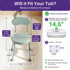 Kekoy Swivel Shower Chair, 360° Rotating Shower Seat with Backrest for Elderly and Disabled, Height Adjustable Tub Bench for Inside Shower Stool & Bath Tub Seat for Narrow Space