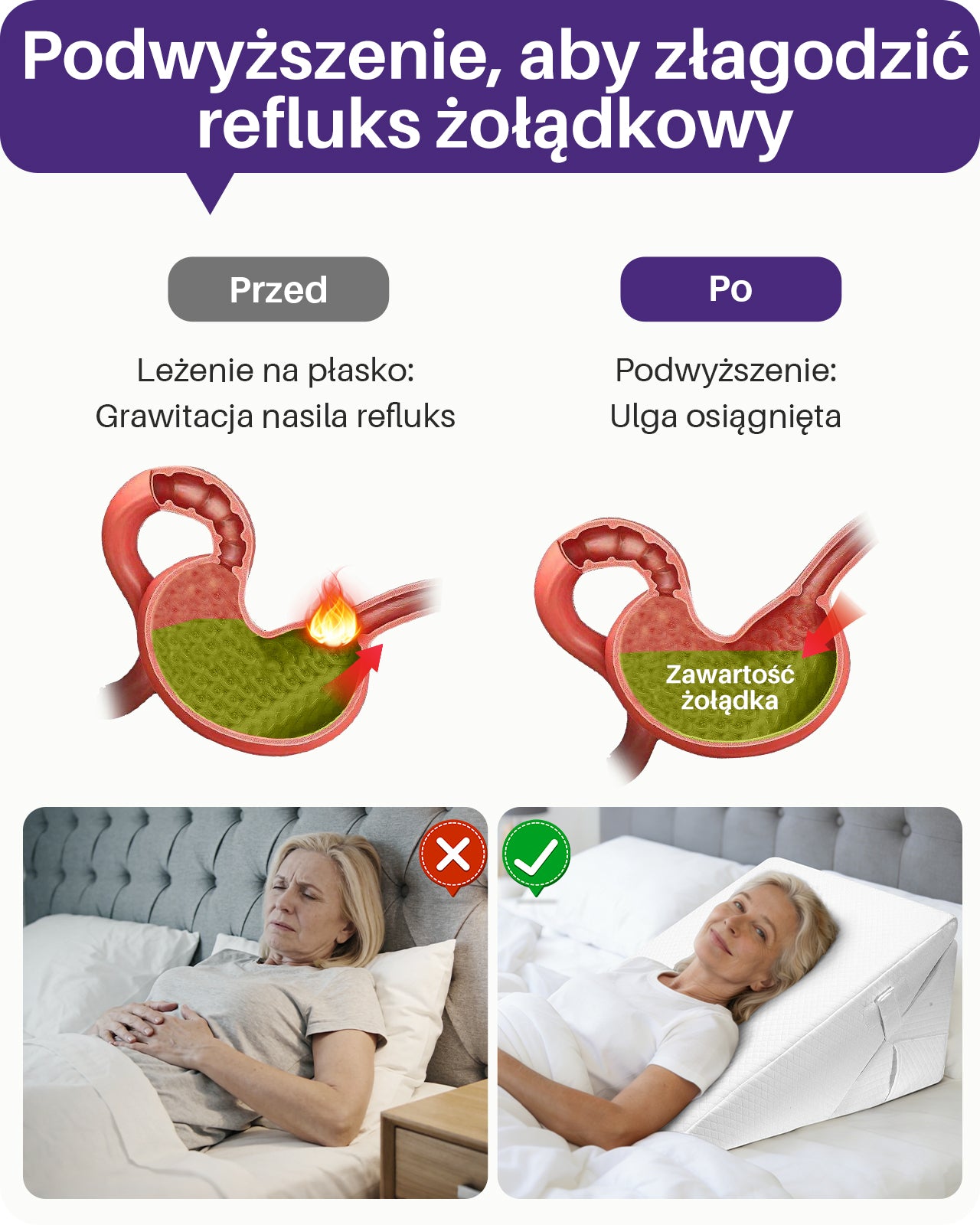 KEKOY Wedge Pillows for Bed, Adjustable Height to 9-12 inches, Pillow Wedges for Sleeping elevation with Washable Jacquard Cover