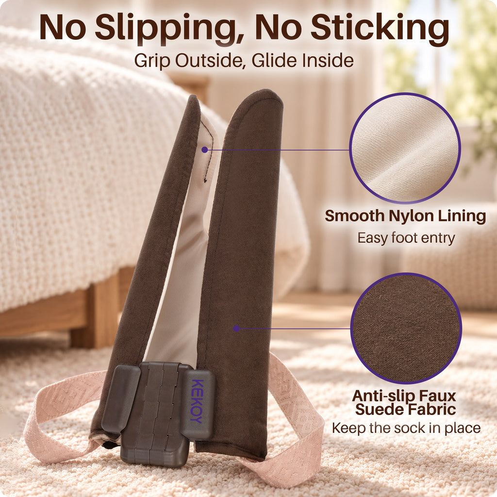 KEKOY Flexible Sock Aid with Adjustable Width 4-4.5", Sock Helper Easy on, Sock Assist Device for Elderly, Pregnant, Diabetics