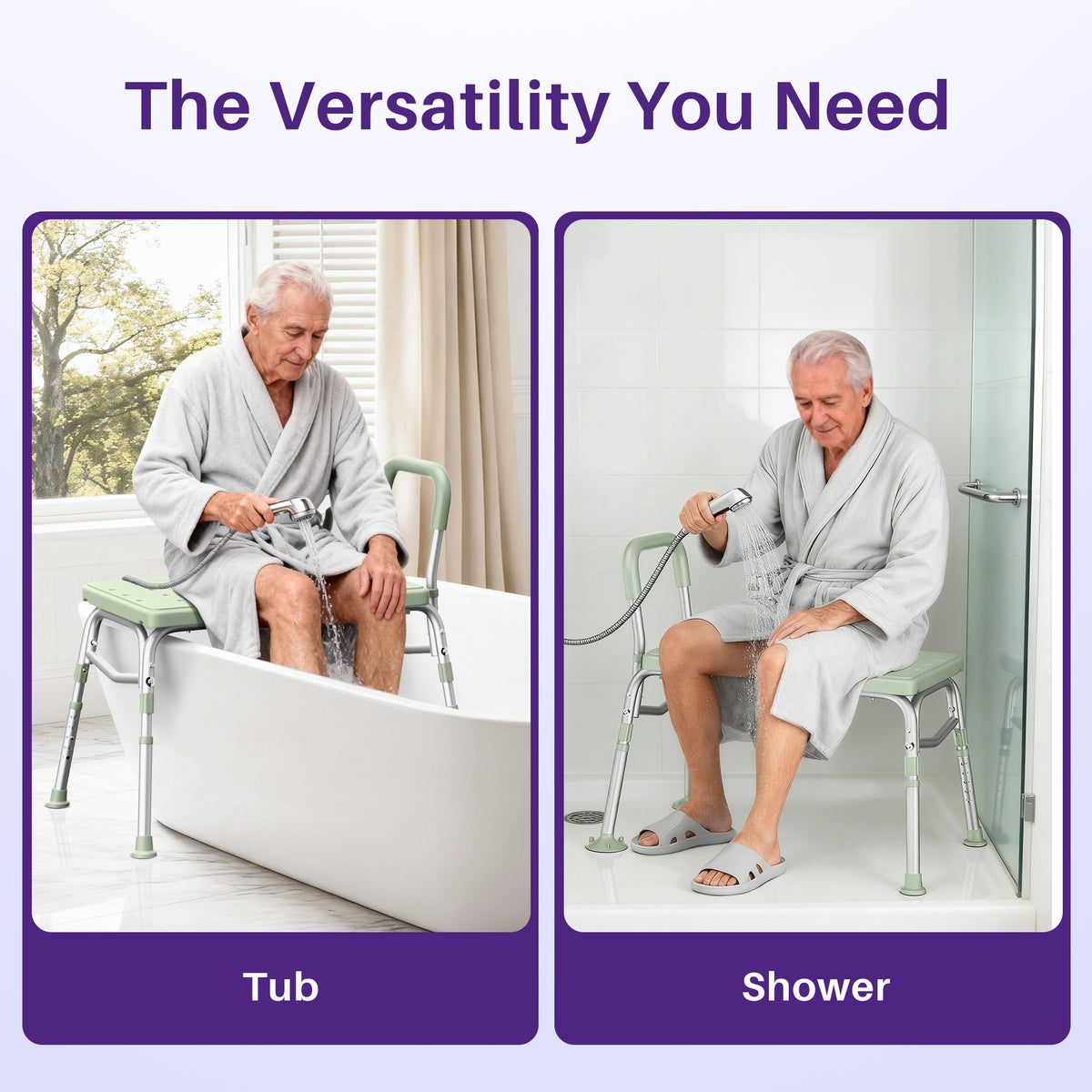 KEKOY Tub Transfer Bench for Bathtub and Showers, Adjustable Shower Bench, Bath Shower Chair Seat 400LBs for Elderly, Adults and Disabled