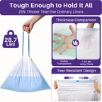 Kekoy Commode Liners with Absorbent Pads 60 Pack, Bedside Commode Liners, Unscented Commode Bags, Disposable Potty Liners Universal Fit for Home & Hospita
