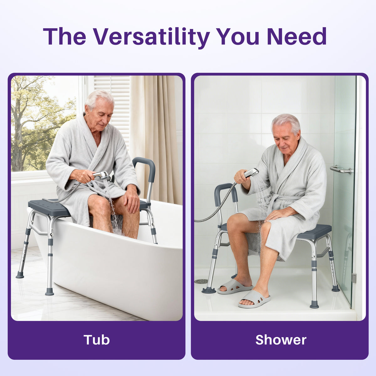 KEKOY Tub Transfer Bench for Bathtub and Showers, Adjustable Shower Bench, Bath Shower Chair Seat 400LBs for Elderly, Adults and Disabled