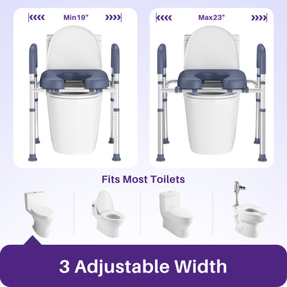 KEKOY Toilet Seat Riser for Seniors, Raised Toilet Seat with Handles, FSA HSA Eligible 400lb Elevated Toilet Risers, Tool-Free Assembly with Adjustable Height & Width