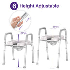 KEKOY Adjustable Tiolet Seat Riser for Seniors，Raised Toilet Seat with Handles and Padded Seat , FSA HSA Eligible 400lb Easy Assembly Elevated Toilet Risers