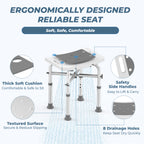 KEKOY Shower Chair for Elderly, 500lb Adjustable Height Bath Seat with Tool-Free Assembly, Anti-Slip FSA/HSA Eligible Shower Stool for Smaller Bathtub & Bathroom, Ideal for Seniors and Disabled Adult Gray