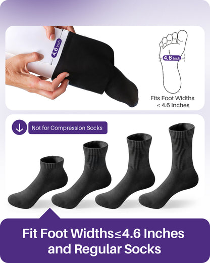 KEKOY 4.6inch Extra Wide Sock Helper with Foam Handles,Sock Aid Device for Seniors, Sock Aid Pull On