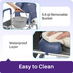 Kekoy Bedside Commode Chair with Padded Seat and Backrest, Aluminum Commode Toilet for Adults, Seniors, Disabled, Adjustable Height, Includes Potty Bucket & Splash Guard, 400lbs Capacity