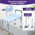 KEKOY Shower Transfer Bench for Bathtub 300LBs, FSA/HSA Eligible Tub Shower Chair Seat, Height Adjustable Shower Stool for Elderly, Disabled, Blue