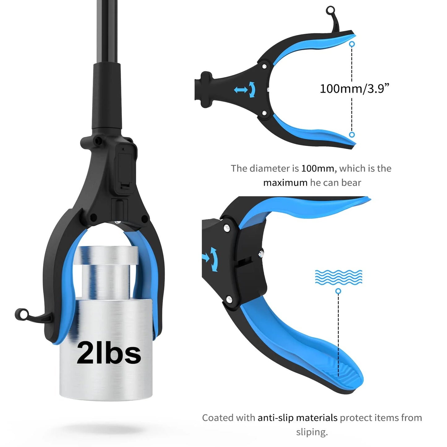KEKOY Grabber Reaching Tool, FSA/HSA Eligible 2 Pack 32" Foldable Trash Pickup Reacher for The Disabled, Blue
