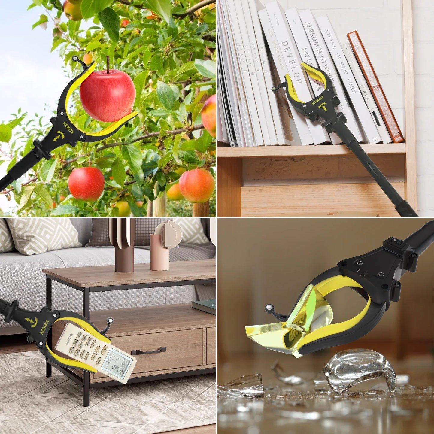 KEKOY 32" Foldable Reacher Grabber Tool with Light, FSA/HSA Eligible Trash Claw Grabber, Reaching Aid Tool for Trash Pick up, Nabber, Litter Picker