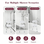 Kekoy Swivel Shower Chair, 360° Rotating Shower Seat with Backrest for Elderly and Disabled, Height Adjustable Tub Bench for Inside Shower Stool & Bath Tub Seat for Adults, White