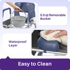 Kekoy Bedside Commode Chair with Padded Seat and Backrest, Aluminum Commode Toilet for Adults, Seniors, Disabled, Adjustable Height, Includes Potty Bucket & Splash Guard, 400lbs Capacity