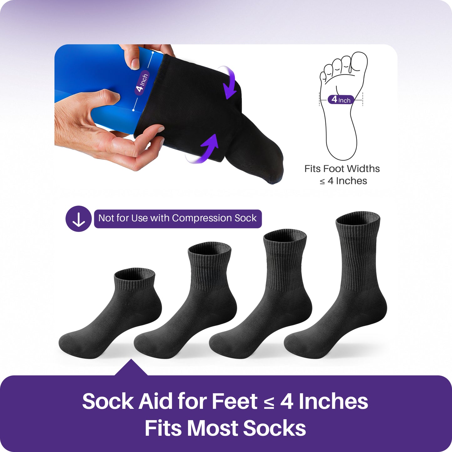 KEKOY Sock Assist Device for Elderly, Sock Aid Device Easy on and off Sock Helper - Dressing Aid for Seniors, Blue