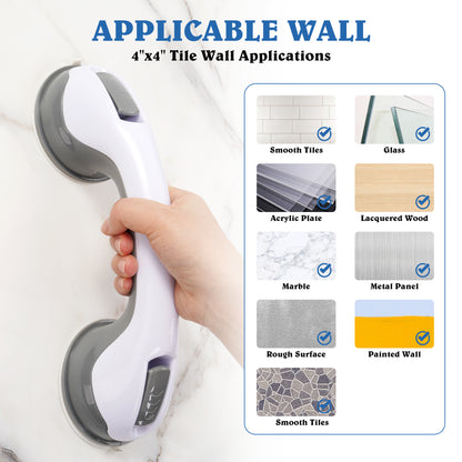 KEKOY 3 Pack 12 inch Grab Bars Bathtubs and Bathroom with Strong Hold Suction Cup, Shower Handles for Elderly, Bathroom Rails for Safety